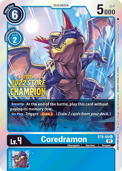 Coredramon [ST8-06] (2022 Store Champion) [Starter Deck: Ulforce Veedramon Promos] | Red Riot Games CA