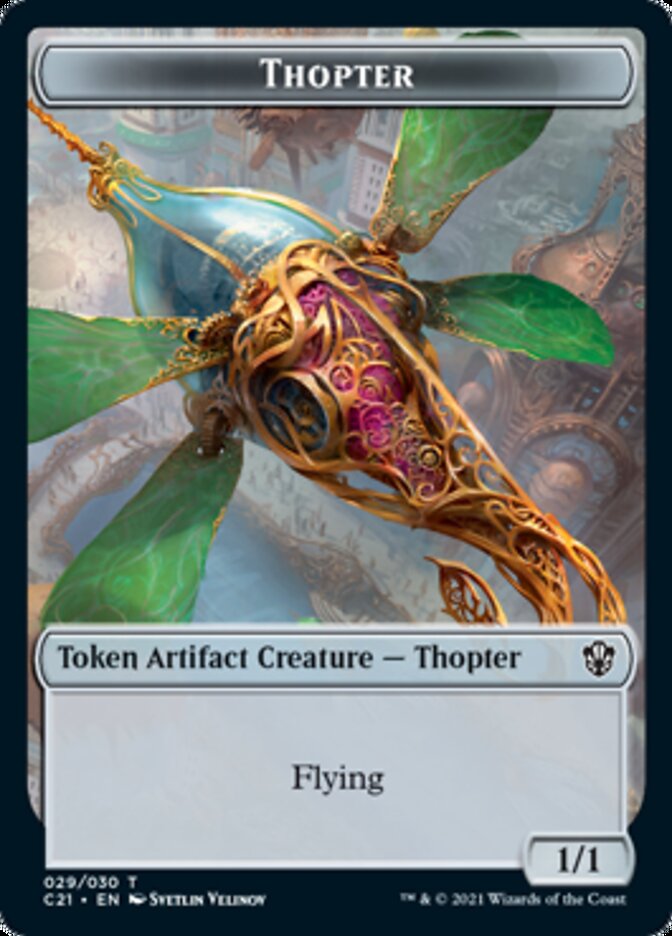 Golem (025) // Thopter Double-Sided Token [Commander 2021 Tokens] | Red Riot Games CA