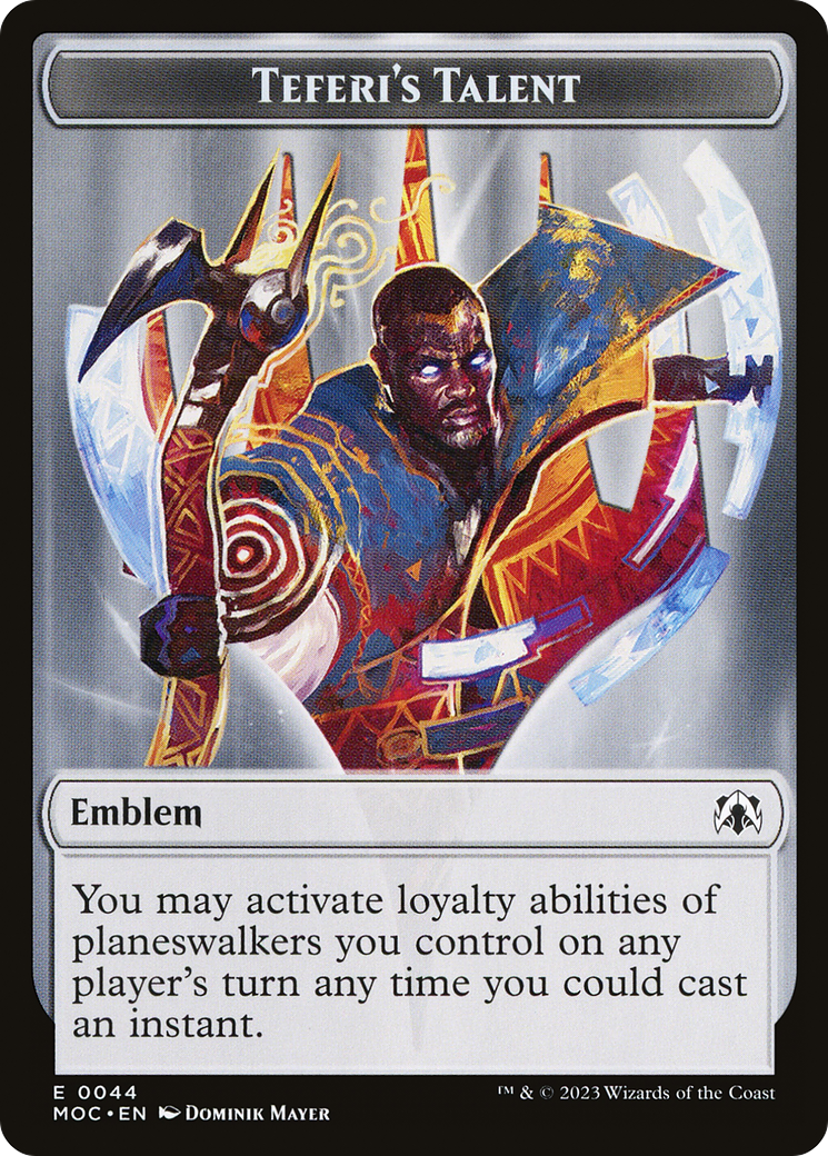 First Mate Ragavan // Teferi's Talent Emblem Double-Sided Token [March of the Machine Commander Tokens] | Red Riot Games CA
