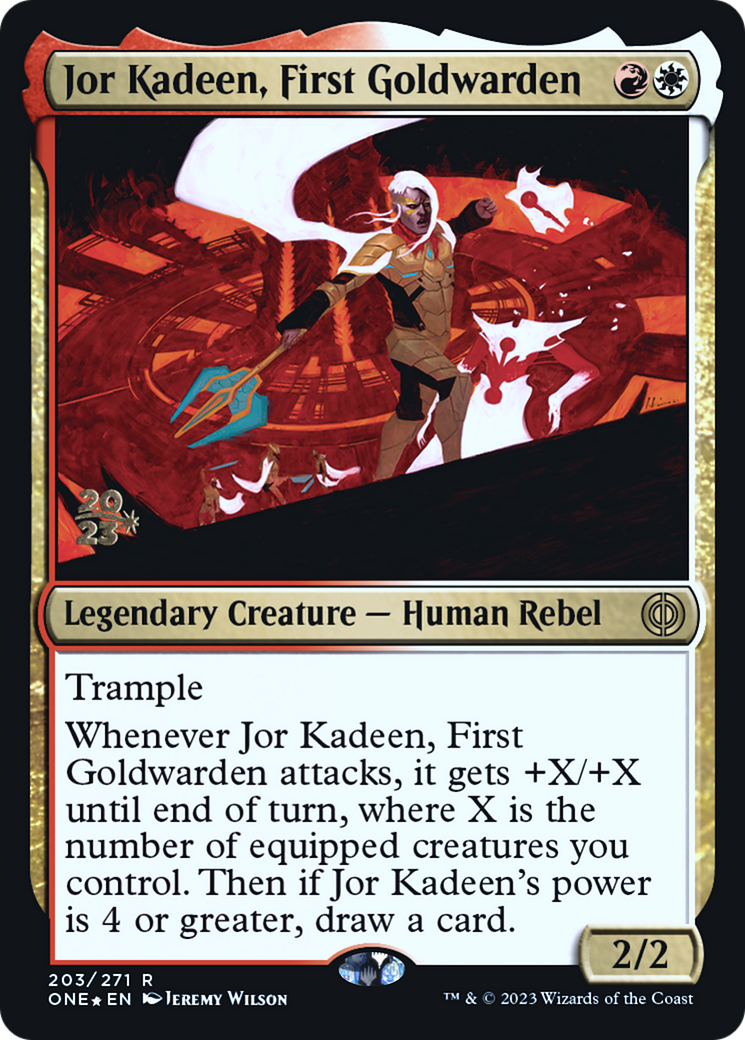 Jor Kadeen, First Goldwarden [Phyrexia: All Will Be One Prerelease Promos] | Red Riot Games CA