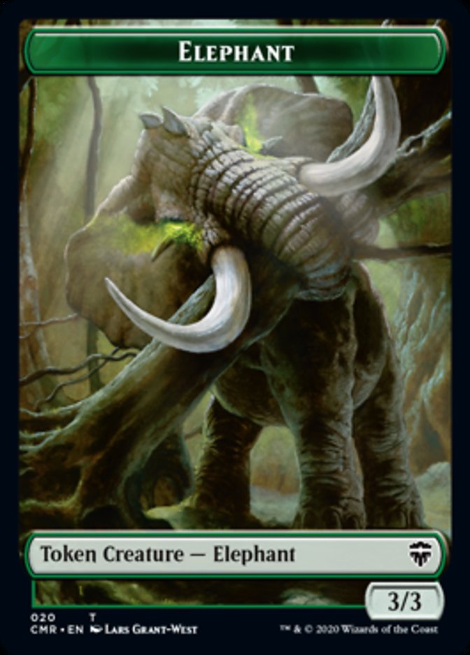 Elephant // Soldier Double-Sided Token [Commander Legends Tokens] | Red Riot Games CA