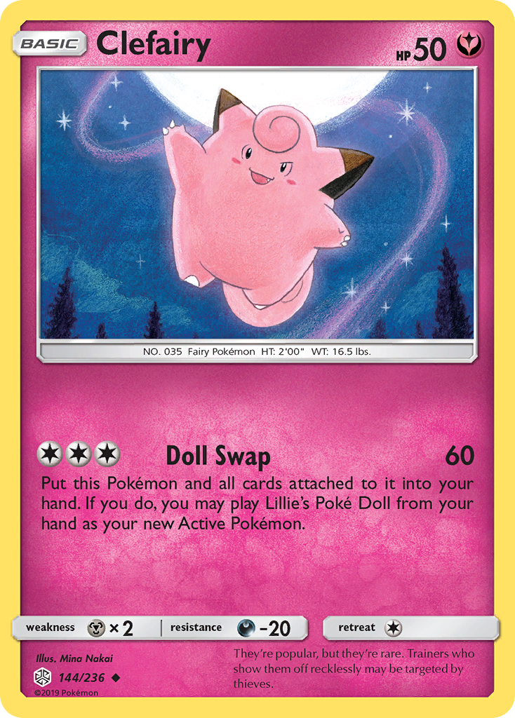 Clefairy (144/236) [Sun & Moon: Cosmic Eclipse] | Red Riot Games CA