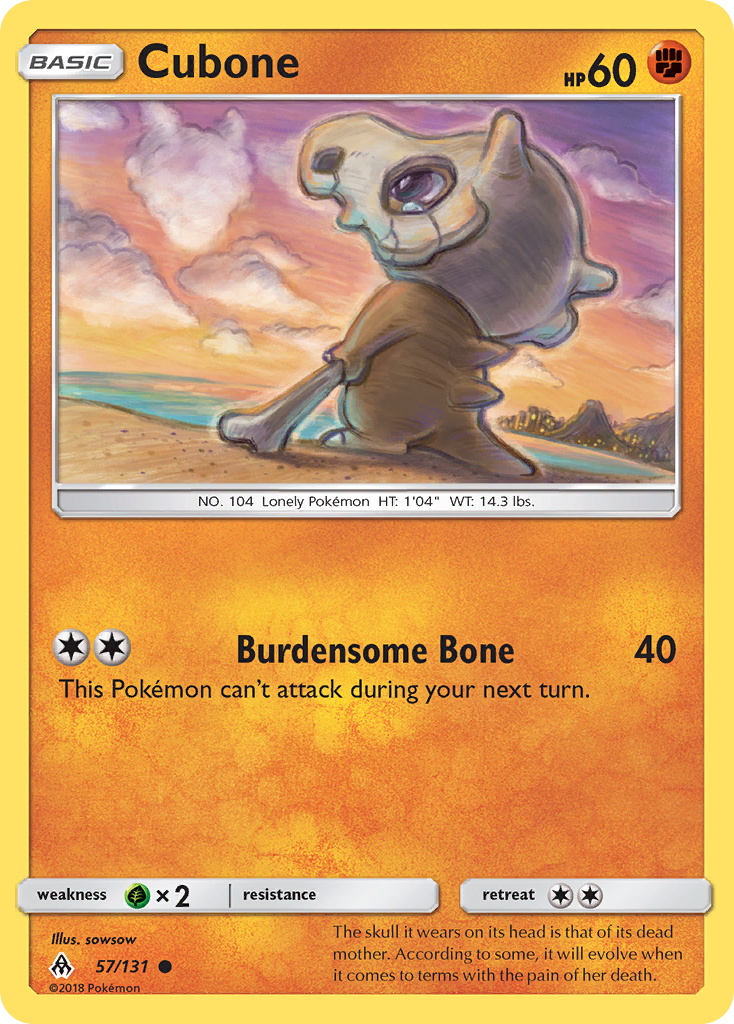 Cubone (57/131) [Sun & Moon: Forbidden Light] | Red Riot Games CA