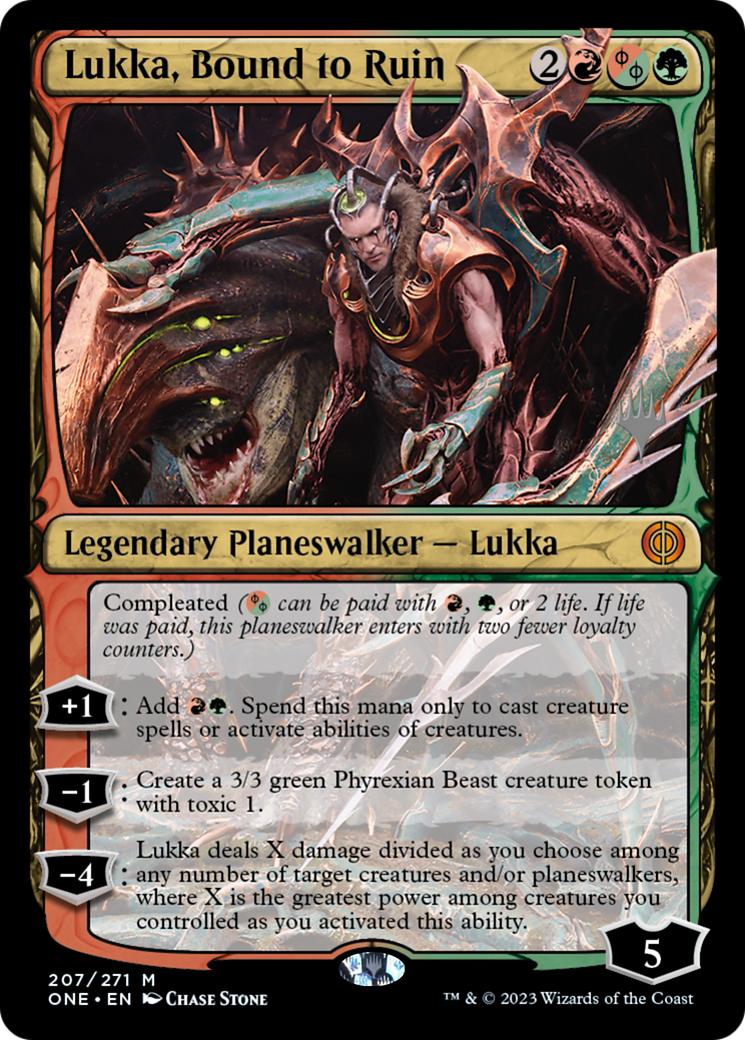 Lukka, Bound to Ruin (Promo Pack) [Phyrexia: All Will Be One Promos] | Red Riot Games CA