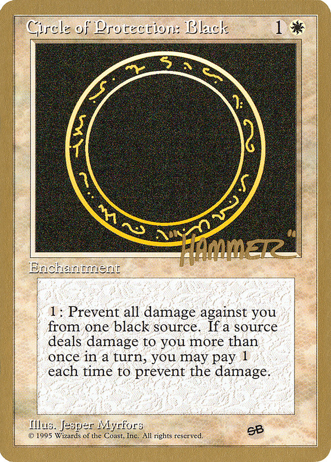Circle of Protection: Black (Shawn "Hammer" Regnier) (SB) [Pro Tour Collector Set] | Red Riot Games CA