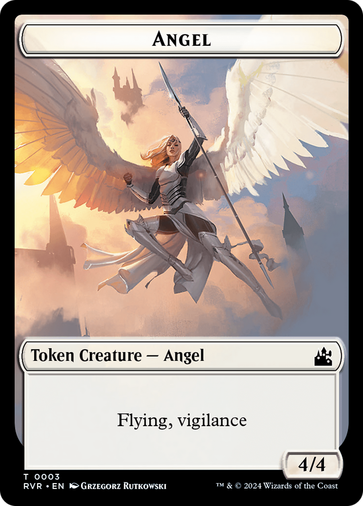Elf Knight // Angel (0003) Double-Sided Token [Ravnica Remastered Tokens] | Red Riot Games CA