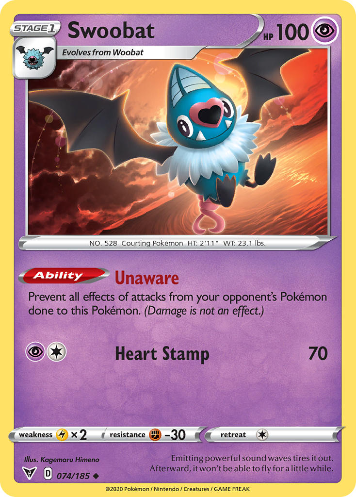 Swoobat (074/185) [Sword & Shield: Vivid Voltage] | Red Riot Games CA