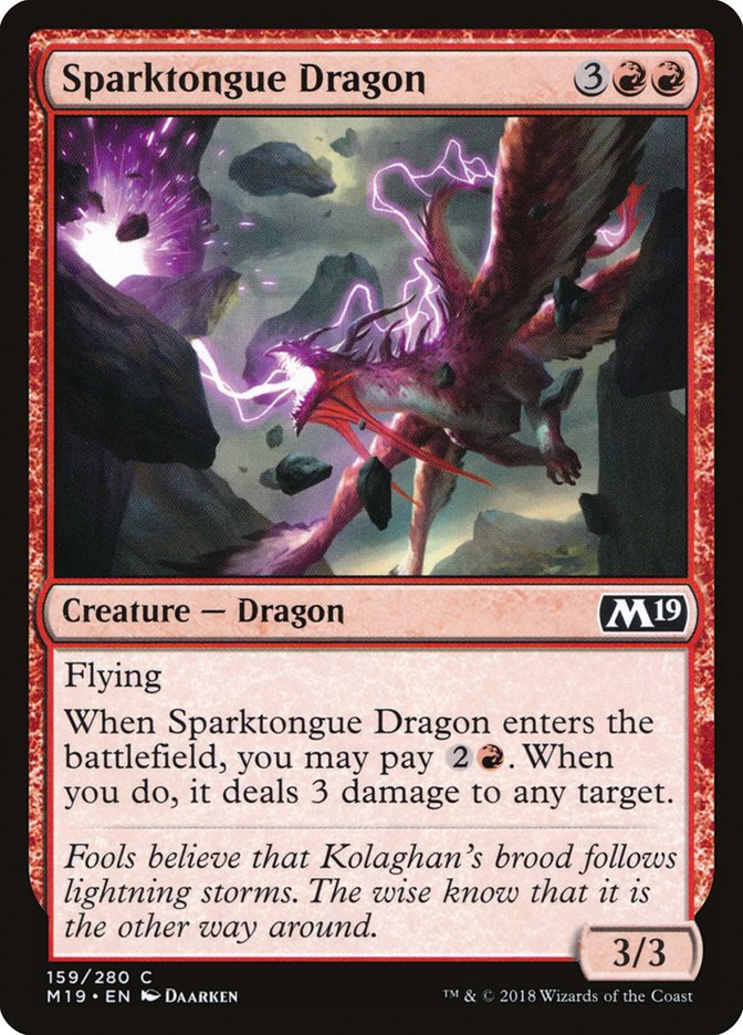 Sparktongue Dragon [Core Set 2019] | Red Riot Games CA