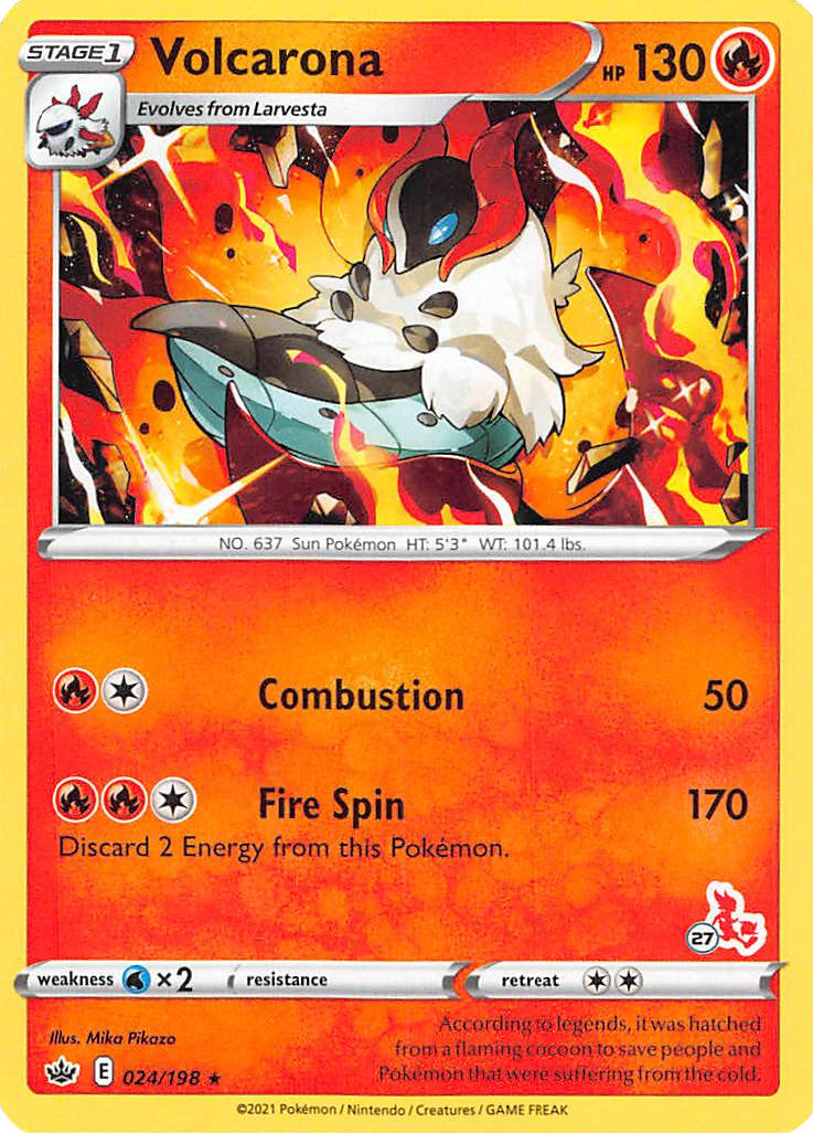 Volcarona (24/198) (Cinderace Stamp #27) [Battle Academy 2022] | Red Riot Games CA