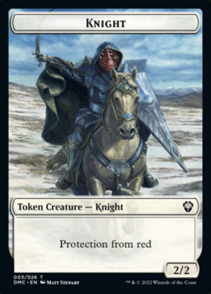 Zombie Knight // Knight Double-Sided Token [Dominaria United Commander Tokens] | Red Riot Games CA