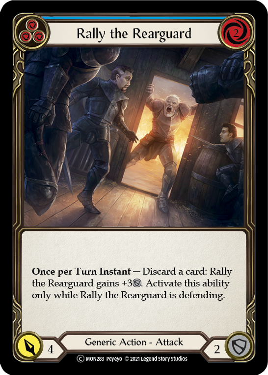 Rally the Rearguard (Blue) [U-MON283-RF] (Monarch Unlimited)  Unlimited Rainbow Foil | Red Riot Games CA