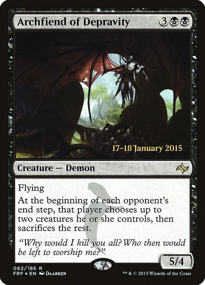 Archfiend of Depravity [Fate Reforged Prerelease Promos] | Red Riot Games CA
