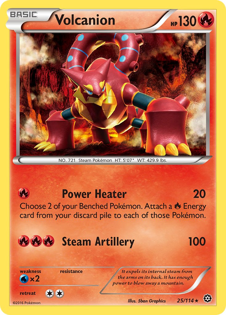 Volcanion (25/114) (Cracked Ice Holo) (Theme Deck Exclusive) [XY: Steam Siege] | Red Riot Games CA