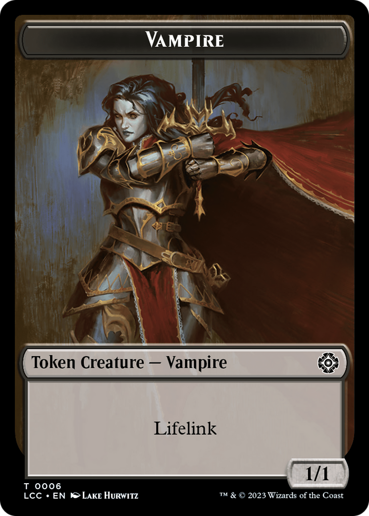 Vampire (0006) // Vampire Demon Double-Sided Token [The Lost Caverns of Ixalan Commander Tokens] | Red Riot Games CA