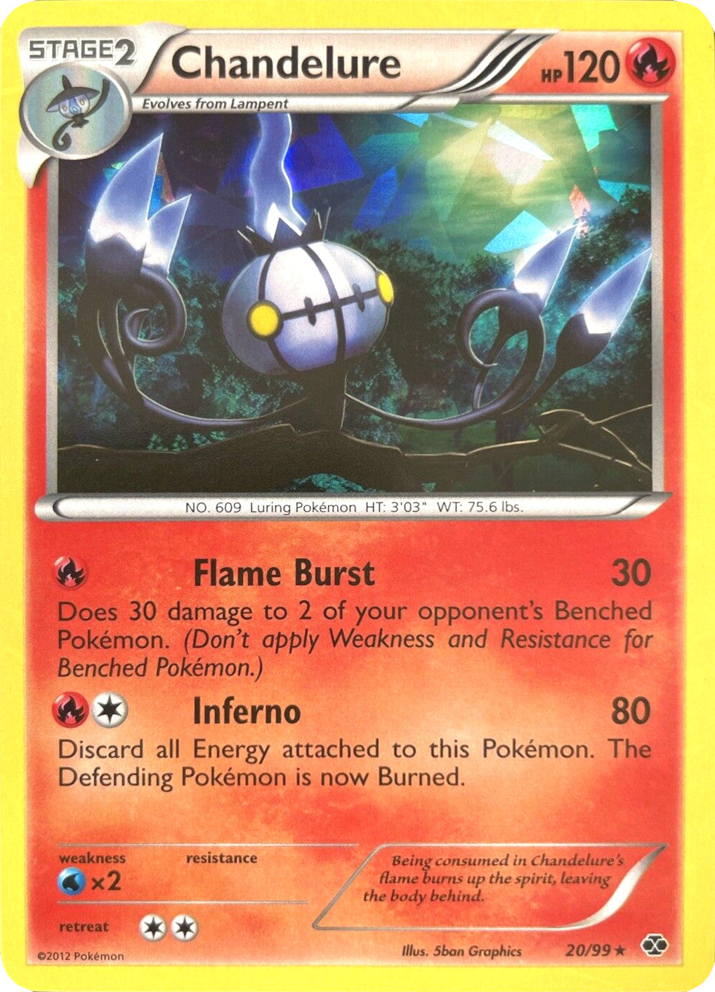 Chandelure (20/99) (Cracked Ice Holo) [Black & White: Next Destinies] | Red Riot Games CA
