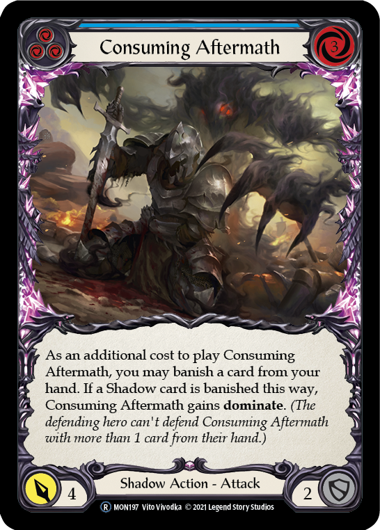 Consuming Aftermath (Blue) [U-MON197-RF] (Monarch Unlimited)  Unlimited Rainbow Foil | Red Riot Games CA