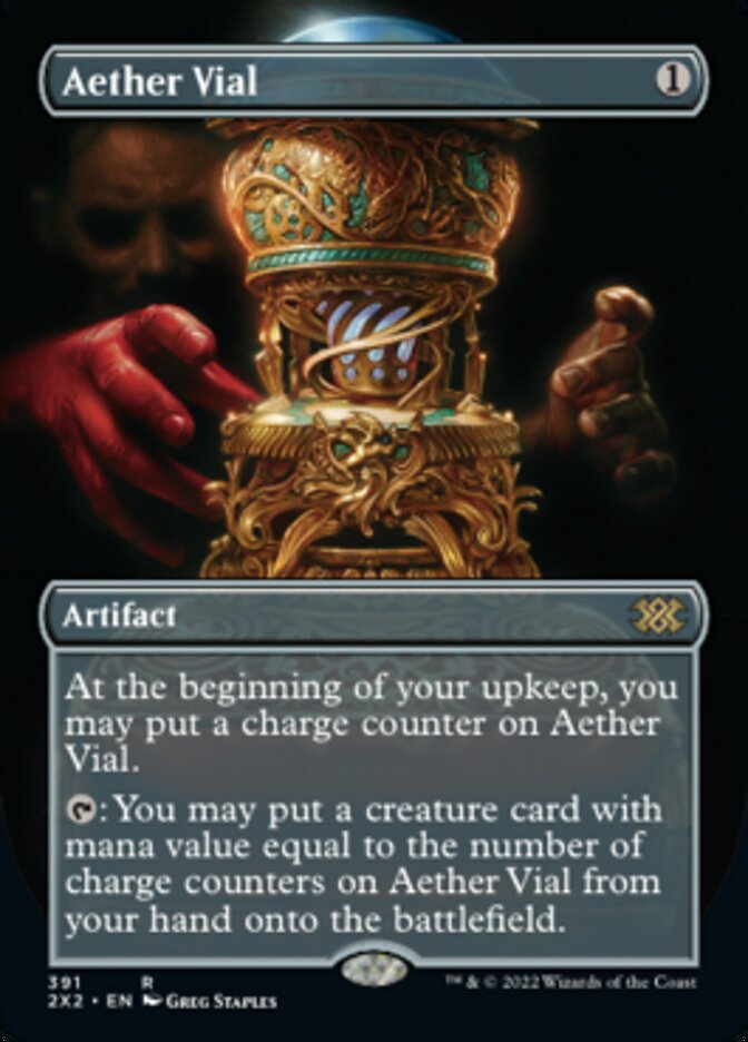 Aether Vial (Borderless Alternate Art) [Double Masters 2022] | Red Riot Games CA