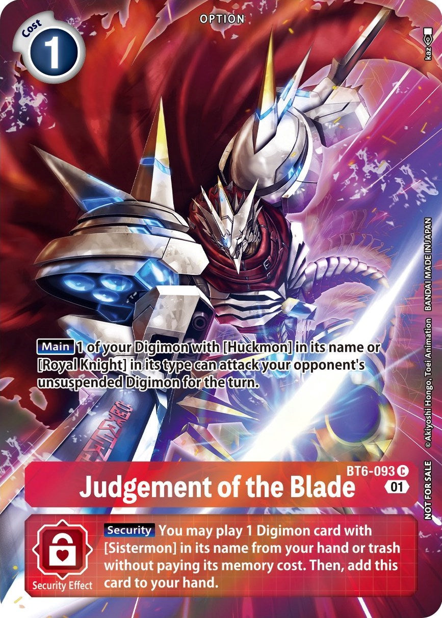 Judgement of the Blade [BT6-093] (Premium Deck Set) [Double Diamond Promos] | Red Riot Games CA