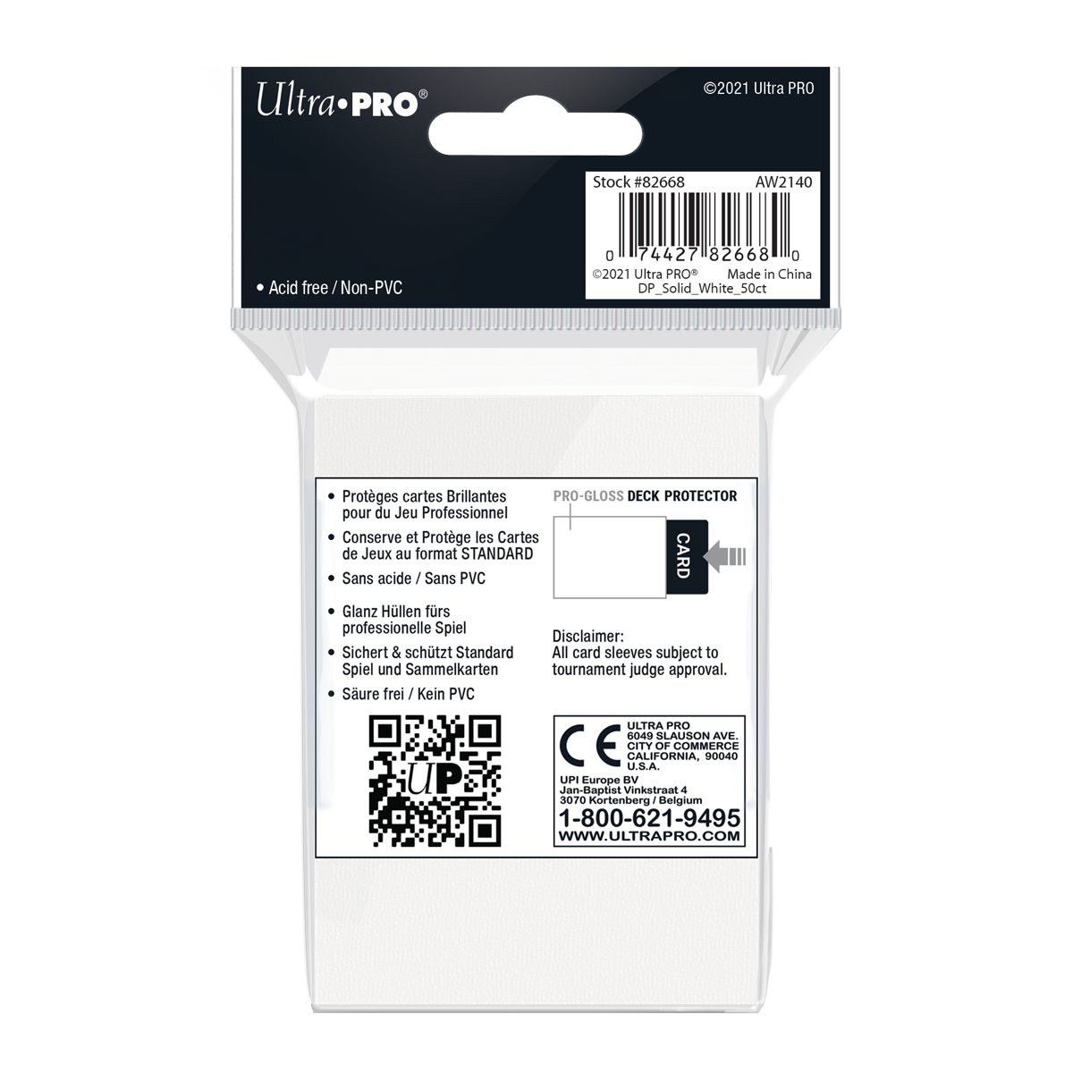 Ultra PRO: Standard 50ct Sleeves - PRO-Gloss (White)