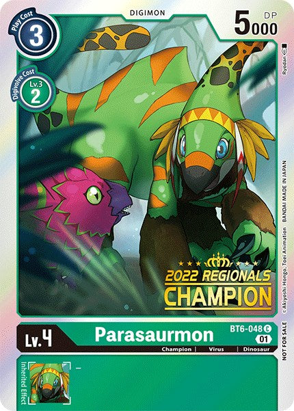 Parasaurmon [BT6-048] (2022 Championship Online Regional) (Online Champion) [Double Diamond Promos] | Red Riot Games CA