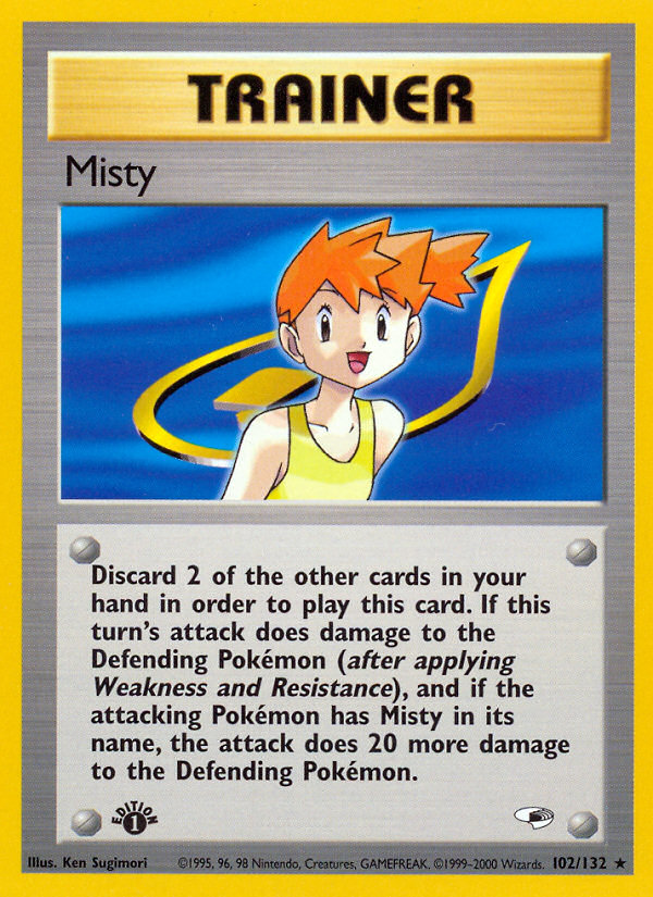 Misty (102/132) [Gym Heroes 1st Edition] | Red Riot Games CA