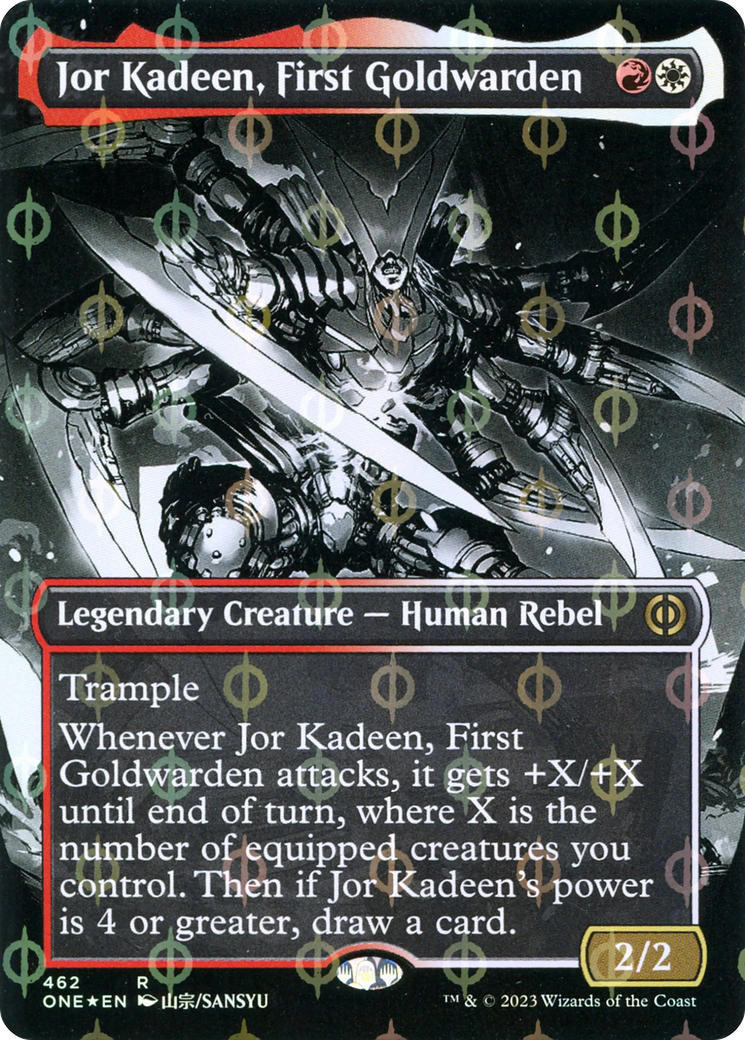 Jor Kadeen, First Goldwarden (Borderless Manga Step-and-Compleat Foil) [Phyrexia: All Will Be One] | Red Riot Games CA