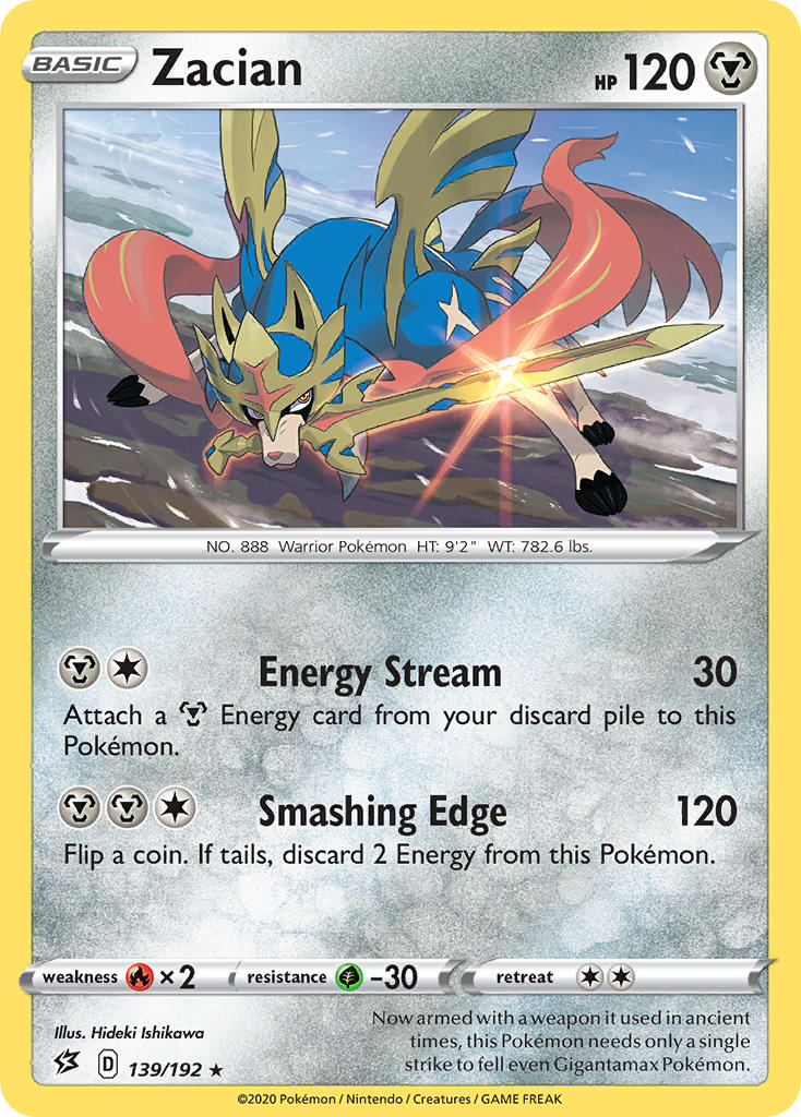 Zacian (139/192) (Cracked Ice Holo) (Theme Deck Exclusives) [Sword & Shield: Rebel Clash] | Red Riot Games CA