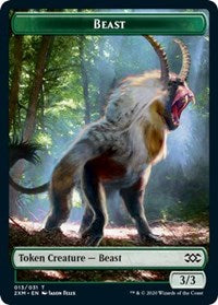 Beast // Saproling Double-Sided Token [Double Masters Tokens] | Red Riot Games CA