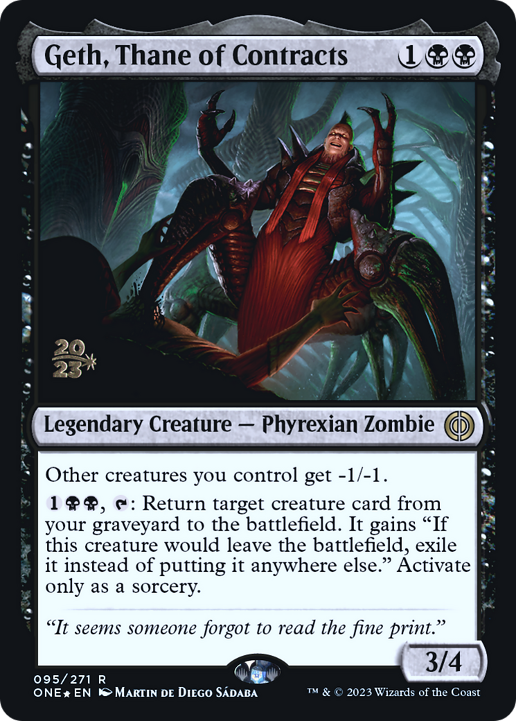 Geth, Thane of Contracts [Phyrexia: All Will Be One Prerelease Promos] | Red Riot Games CA