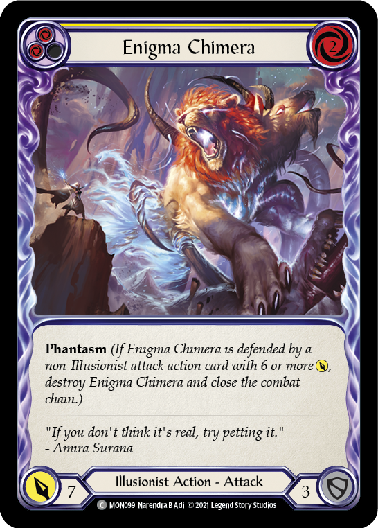 Enigma Chimera (Yellow) [MON099-RF] (Monarch)  1st Edition Rainbow Foil | Red Riot Games CA