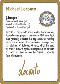 1996 Michael Loconto Biography Card [World Championship Decks] | Red Riot Games CA