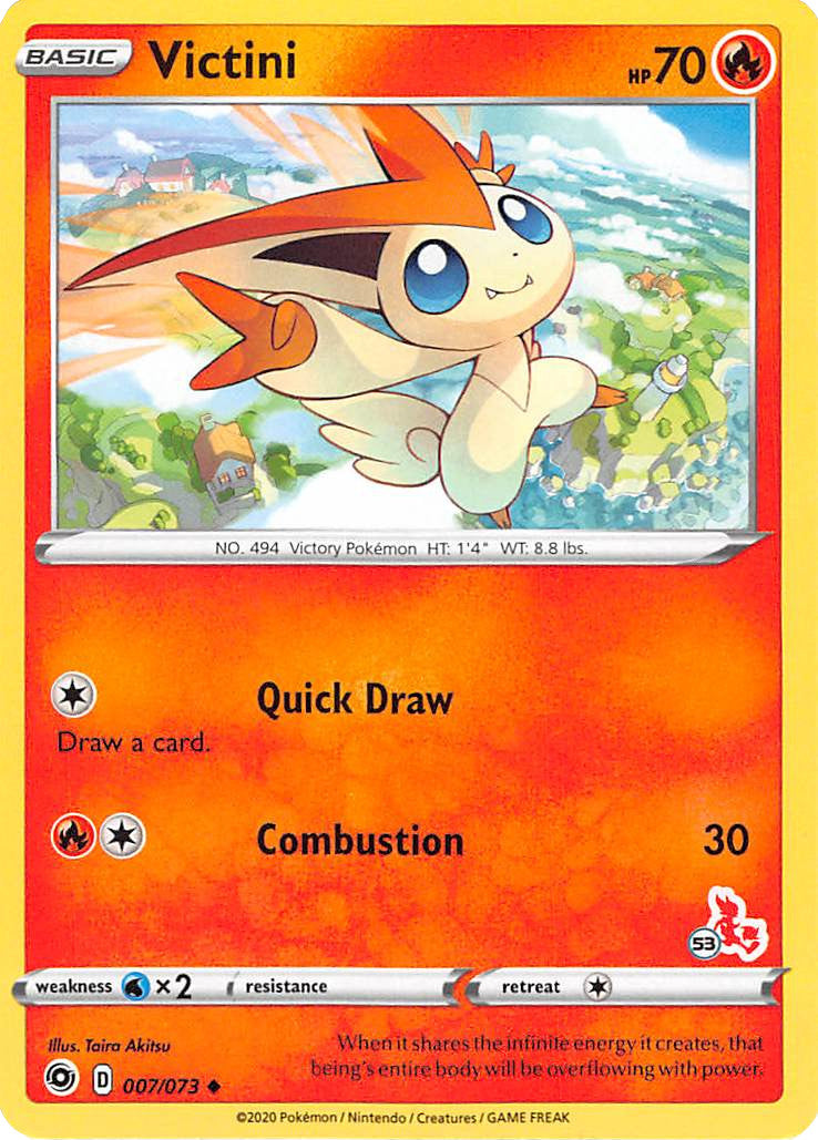 Victini (007/073) (Cinderace Stamp #53) [Battle Academy 2022] | Red Riot Games CA