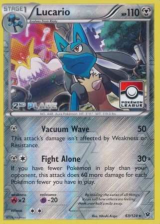 Lucario (63/124) (League Promo 2nd Place) [XY: Fates Collide] | Red Riot Games CA