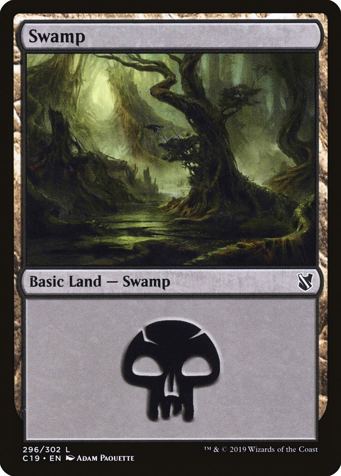 Swamp (296) [Commander 2019] | Red Riot Games CA