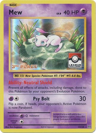 Mew (53/108) (League Promo 3rd Place) [XY: Evolutions] | Red Riot Games CA