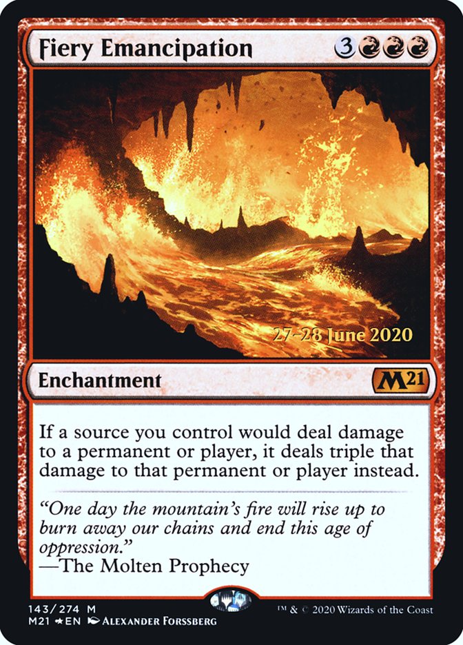 Fiery Emancipation [Core Set 2021 Prerelease Promos] | Red Riot Games CA