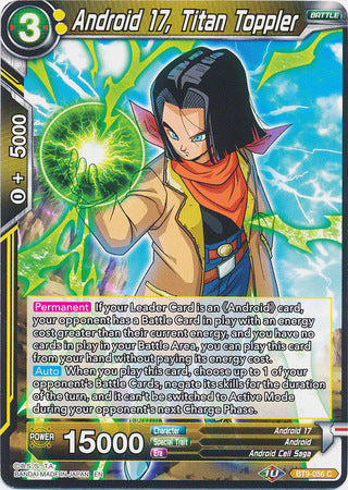 Android 17, Titan Toppler (BT9-056) [Universal Onslaught] | Red Riot Games CA