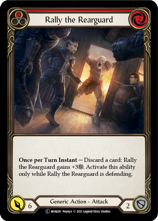 Rally the Rearguard (Red) [U-MON281-RF] (Monarch Unlimited)  Unlimited Rainbow Foil | Red Riot Games CA