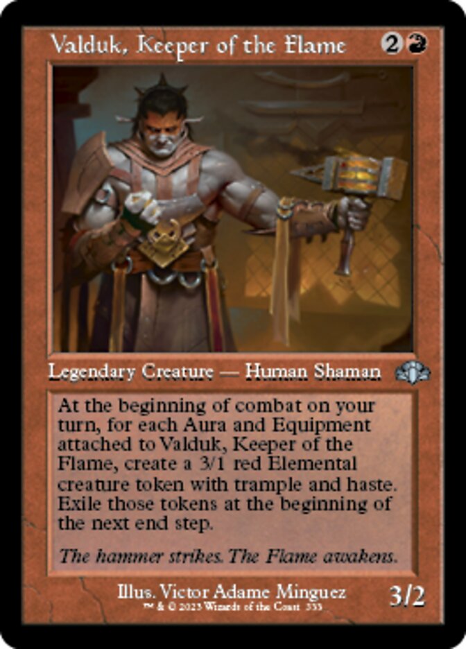 Valduk, Keeper of the Flame (Retro) [Dominaria Remastered] | Red Riot Games CA