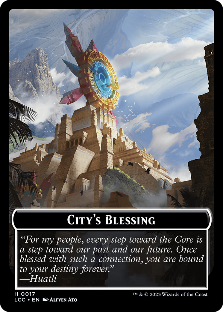 City's Blessing // Dinosaur Double-Sided Token [The Lost Caverns of Ixalan Commander Tokens] | Red Riot Games CA
