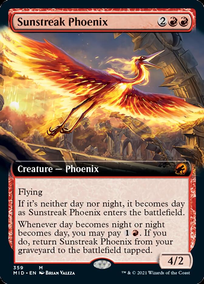 Sunstreak Phoenix (Extended Art) [Innistrad: Midnight Hunt] | Red Riot Games CA