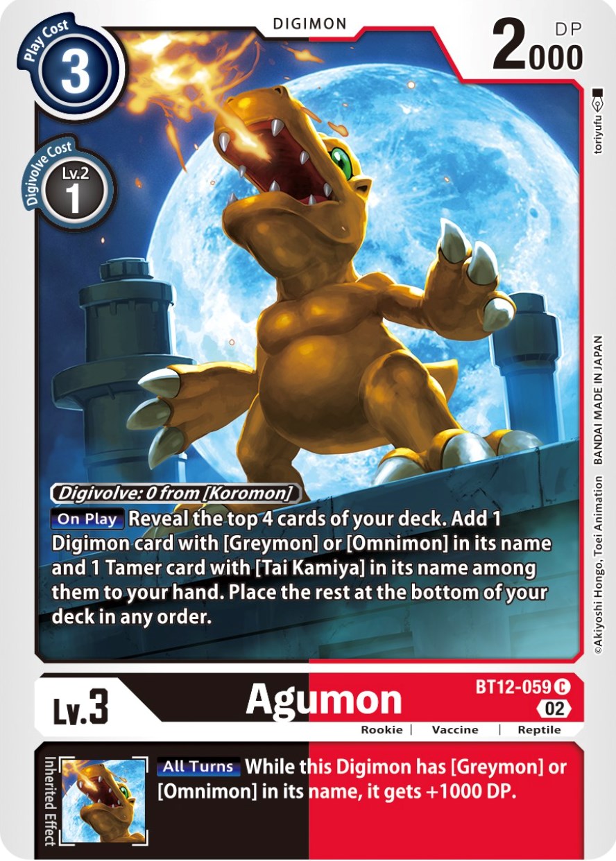 Agumon [BT12-059] [Across Time] | Red Riot Games CA