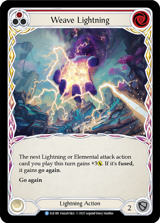 Weave Lightning (Red) [ELE180] (Tales of Aria)  1st Edition Rainbow Foil | Red Riot Games CA