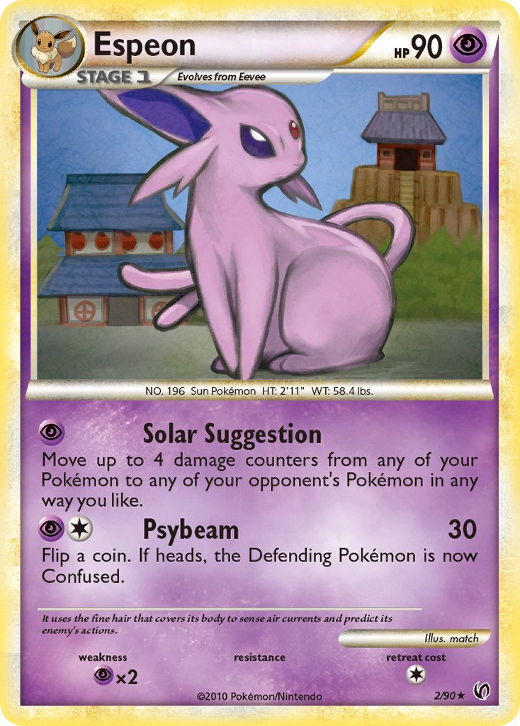 Espeon (2/90) (Cracked Ice Holo) (Theme Deck Exclusive) [HeartGold & SoulSilver: Unleashed] | Red Riot Games CA
