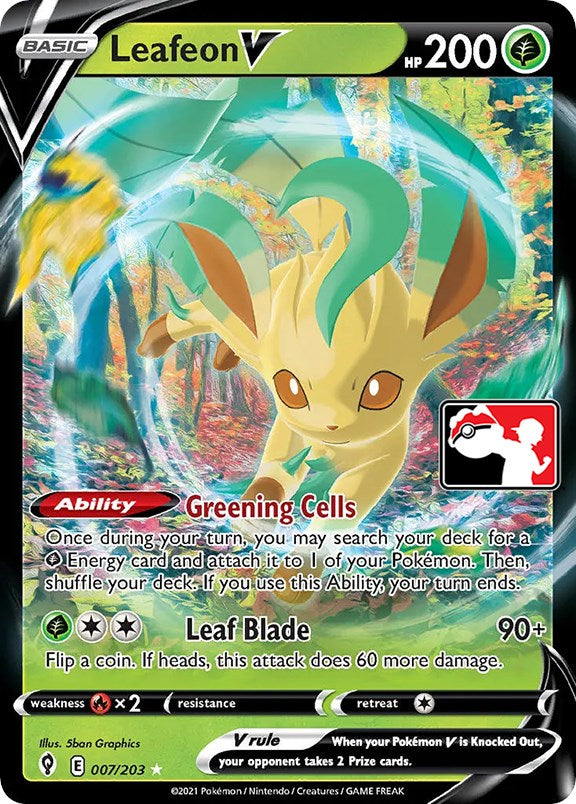 Leafeon V (007/203) [Prize Pack Series One] | Red Riot Games CA