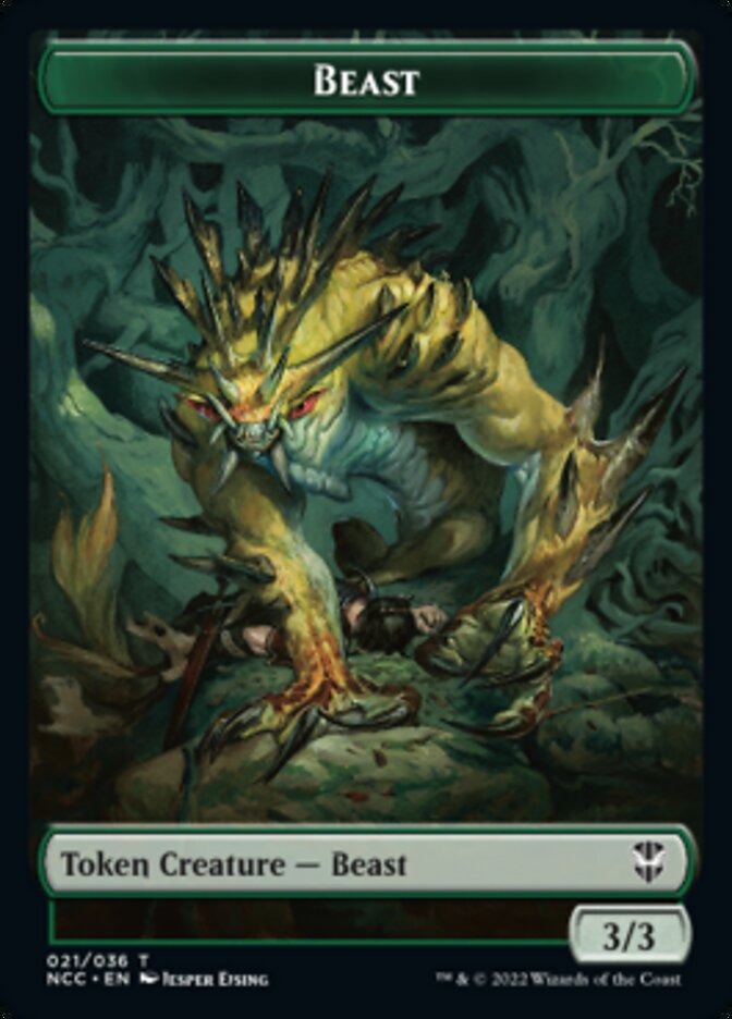 Plant // Beast Double-Sided Token [Streets of New Capenna Commander Tokens] | Red Riot Games CA