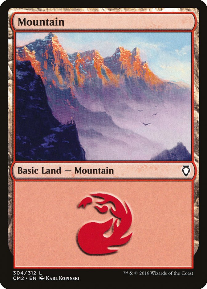 Mountain (304) [Commander Anthology Volume II] | Red Riot Games CA