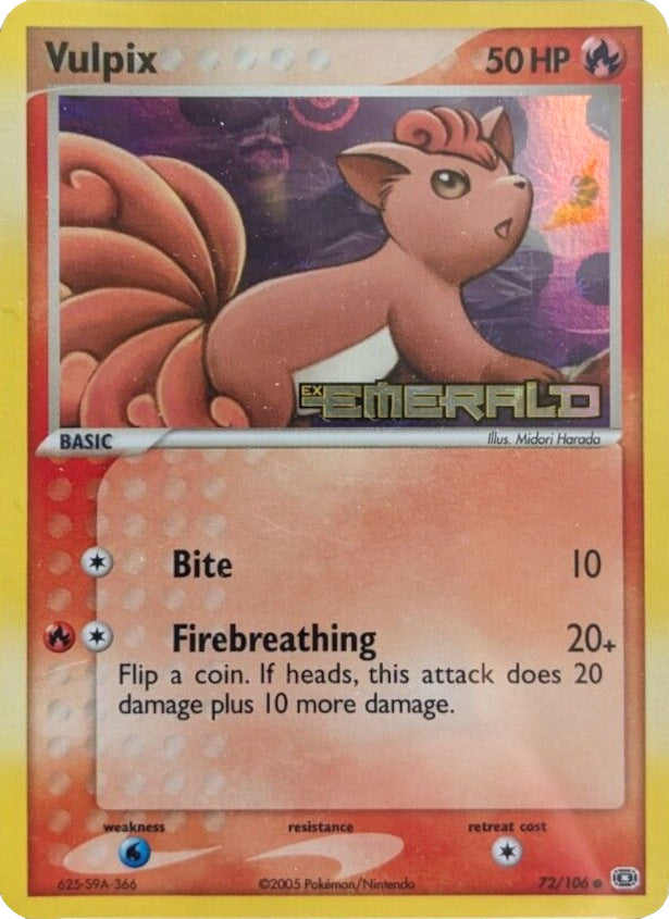 Vulpix (72/106) (Stamped) [EX: Emerald] | Red Riot Games CA