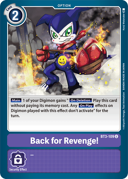 Back for Revenge! [BT3-109] [Release Special Booster Ver.1.0] | Red Riot Games CA