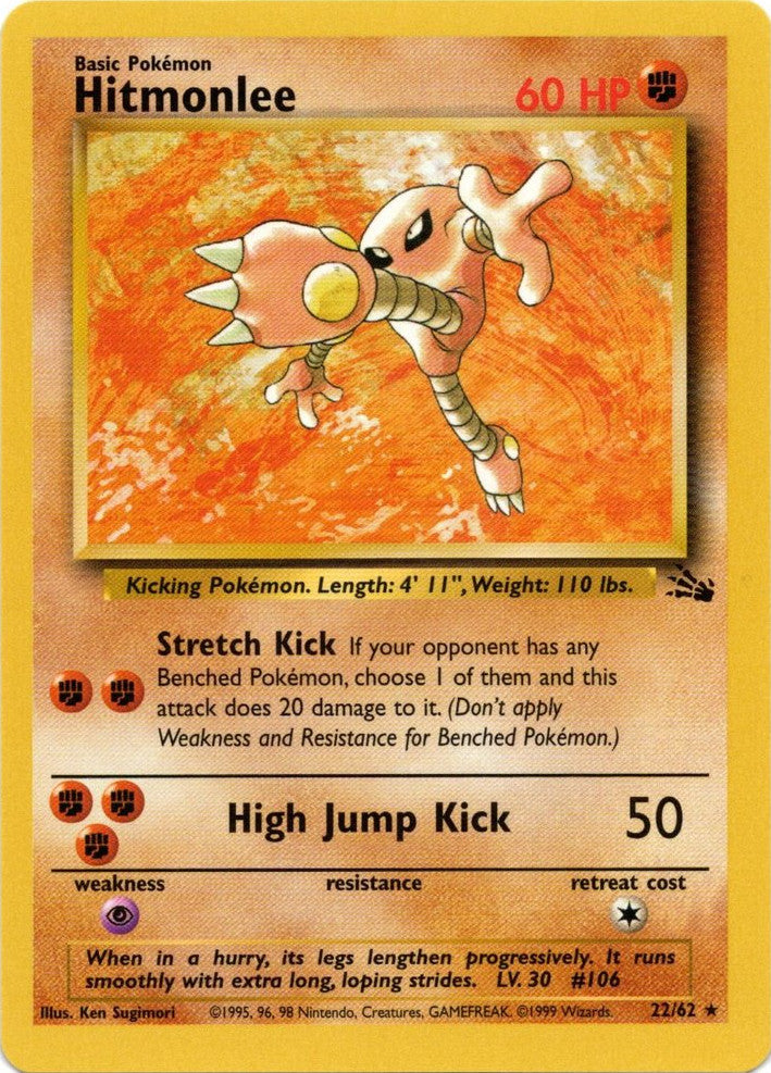 Hitmonlee (22/62) [Fossil Unlimited] | Red Riot Games CA